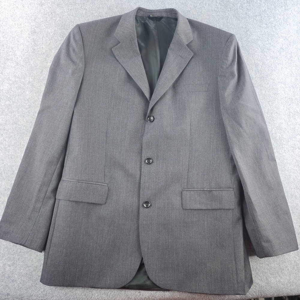 Banana Republic Blazer Sport Coat Mens 44L Gray Wool Three Button Long Jacket